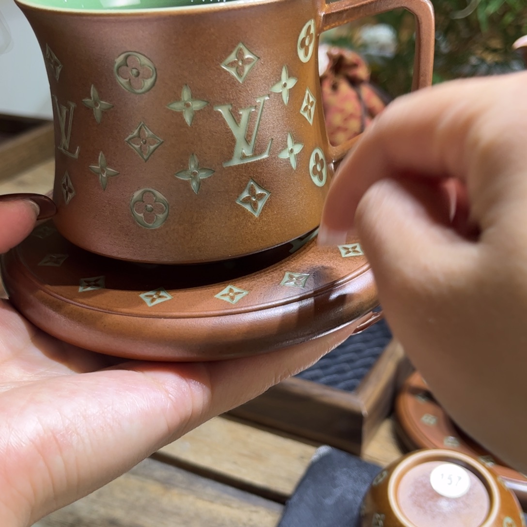 恋****草木灰老花壶承 杯子