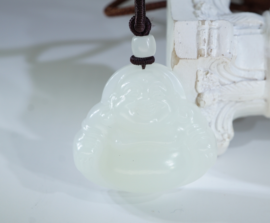 和田玉白玉佛吊坠 BT012020