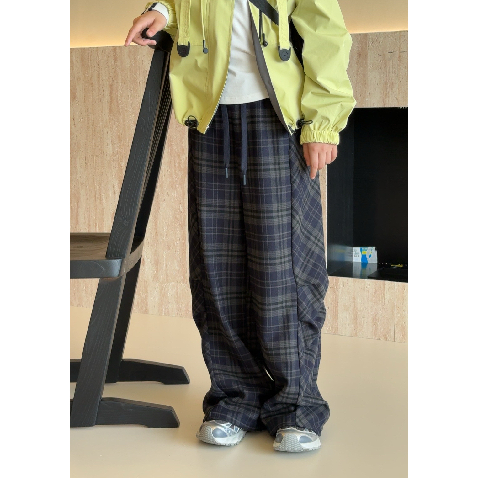 泡妈童装  【格子裤】2025秋季儿童休闲运动男童女童卫裤2212