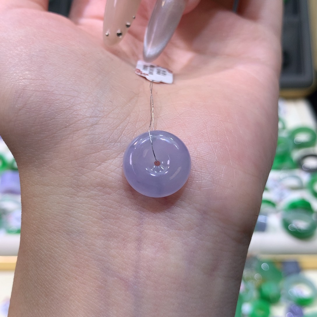 翡翠未镶嵌戒指平安扣