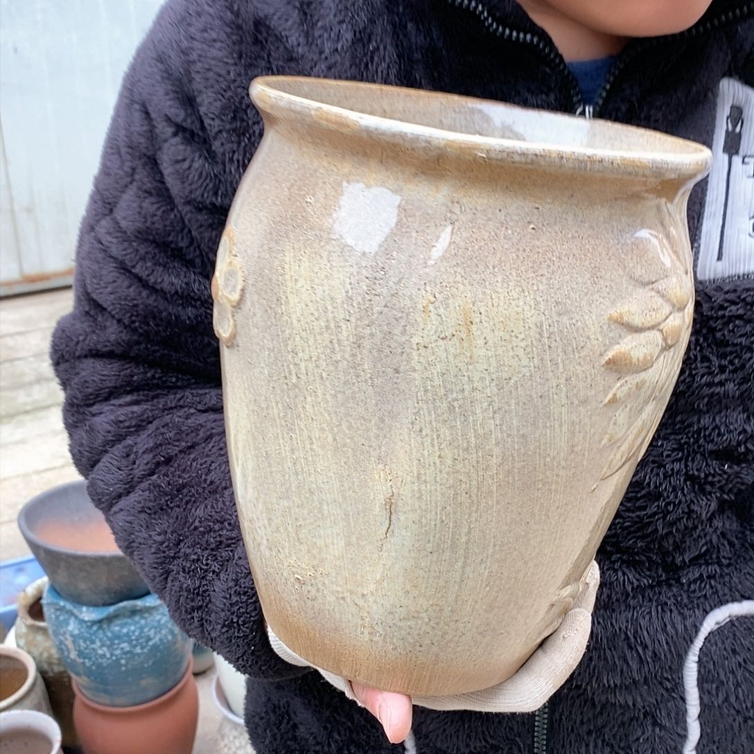 紫砂花盆瑕疵口20高25