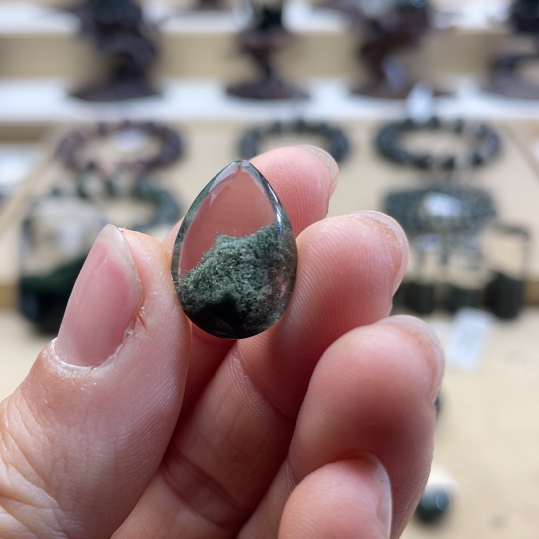 水晶颈饰未镶嵌绿幽灵聚宝盆水滴