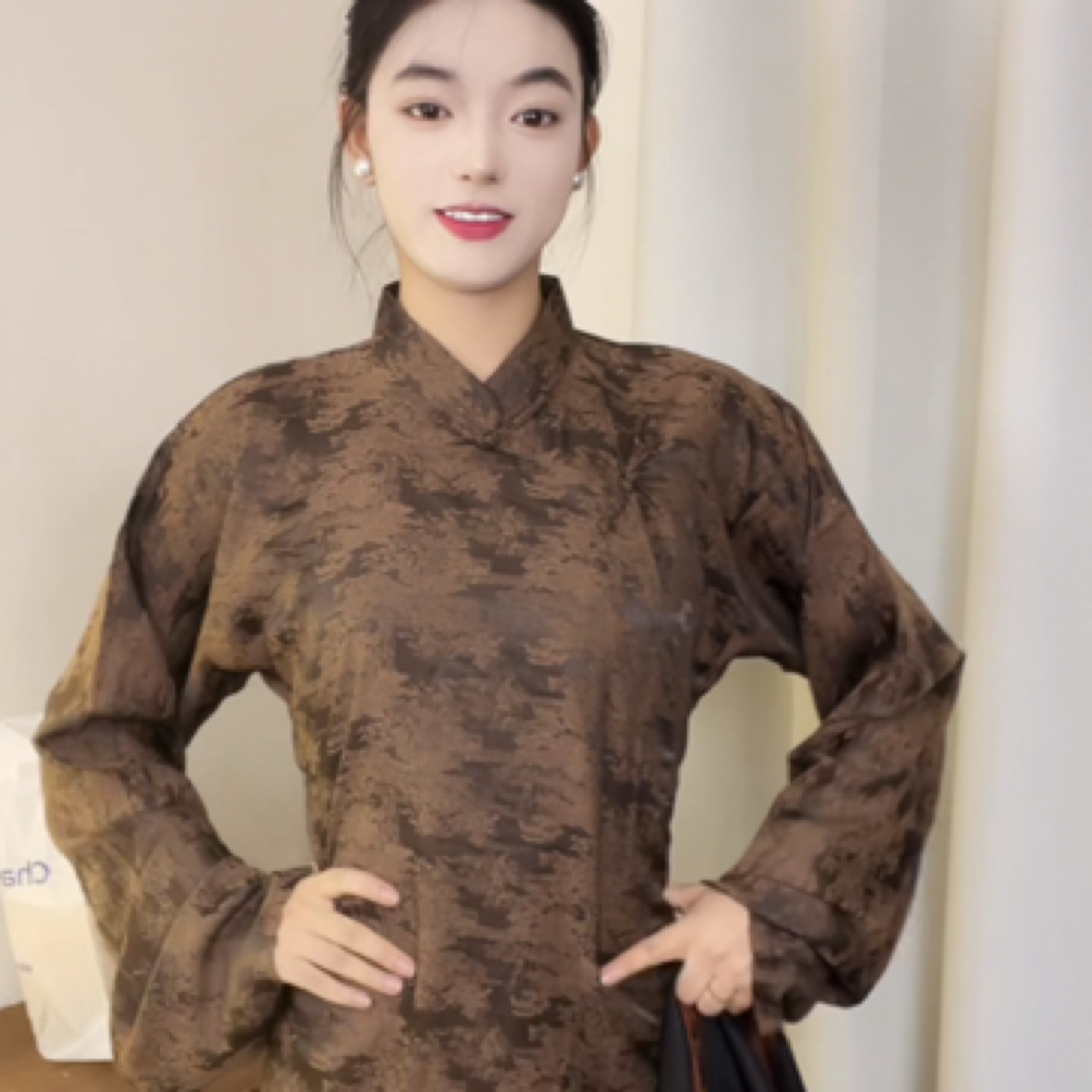 人丝夏季衬衫上衣百搭款