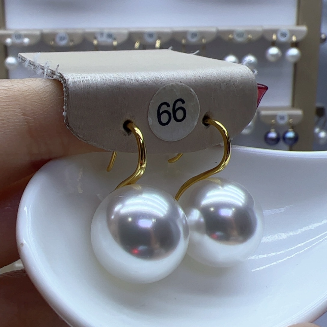 淡水珍珠耳饰18K金镶嵌