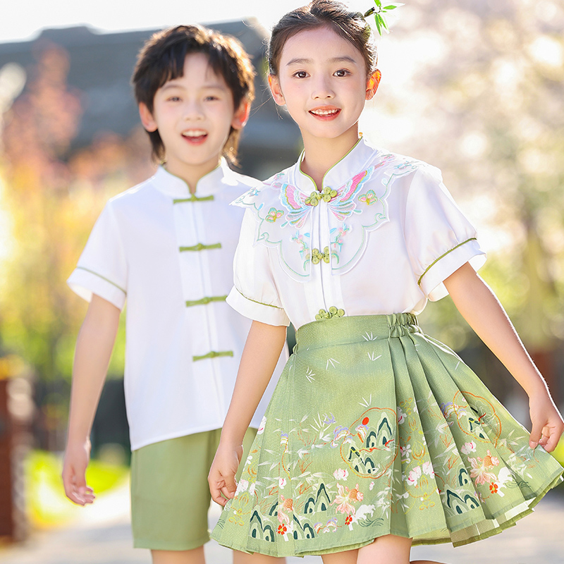 六一儿童演出服合唱毕业季班服幼儿园汉服中国风套装文艺演出汉服