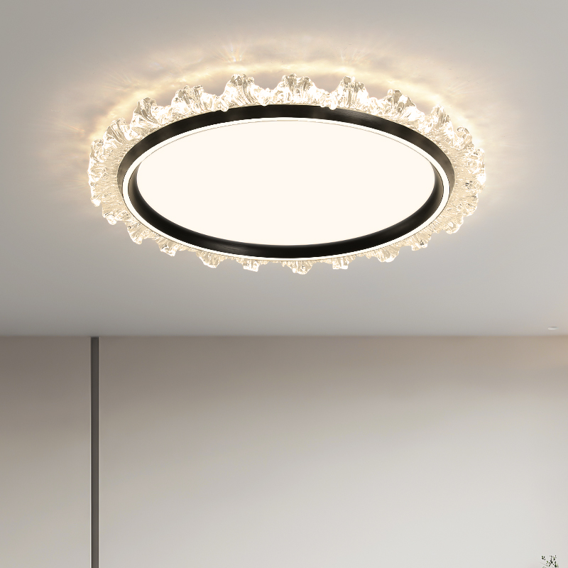 意式轻奢圆形卧室灯现代简约创意房间个性家用书房吸顶灯中山灯具