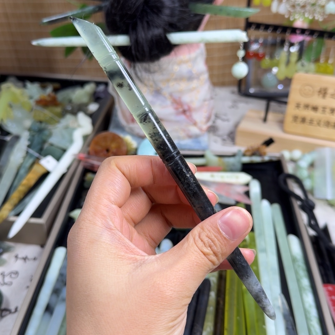 蛇纹石玉未镶嵌发饰2