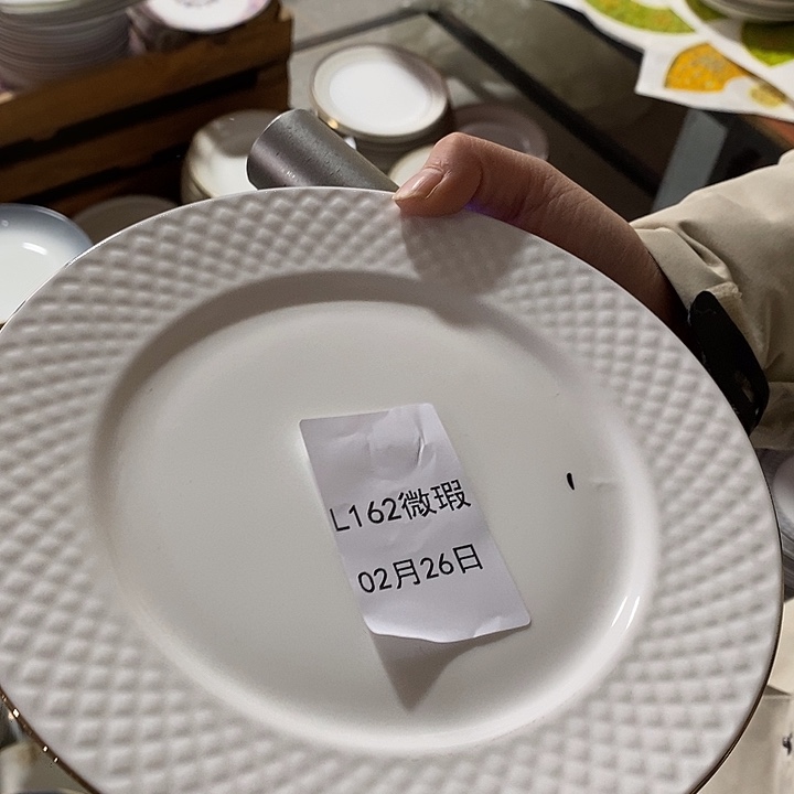 瓷L162钻石人生八英寸大骨碟4个