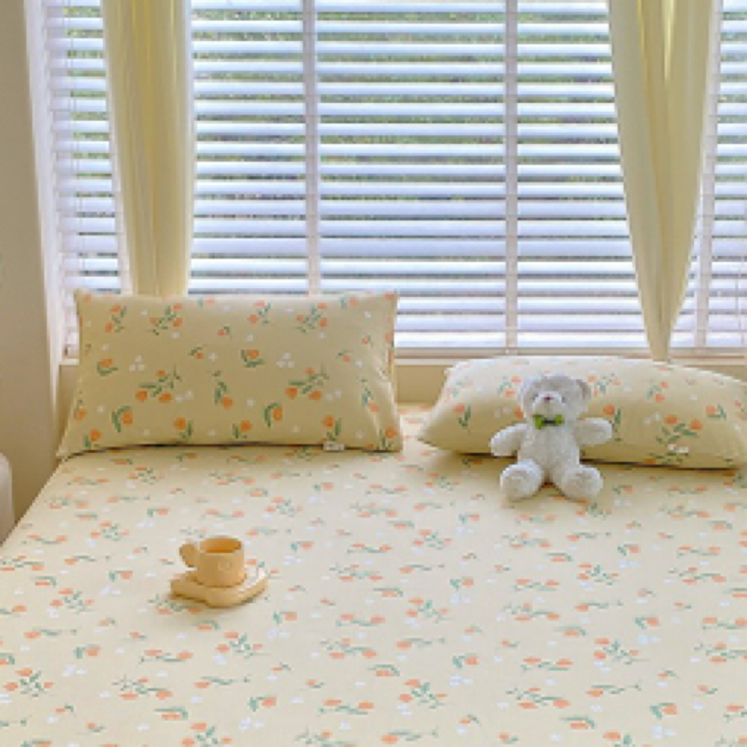 原棉粗布印花枕套48*74微瑕～T46(会缩水）