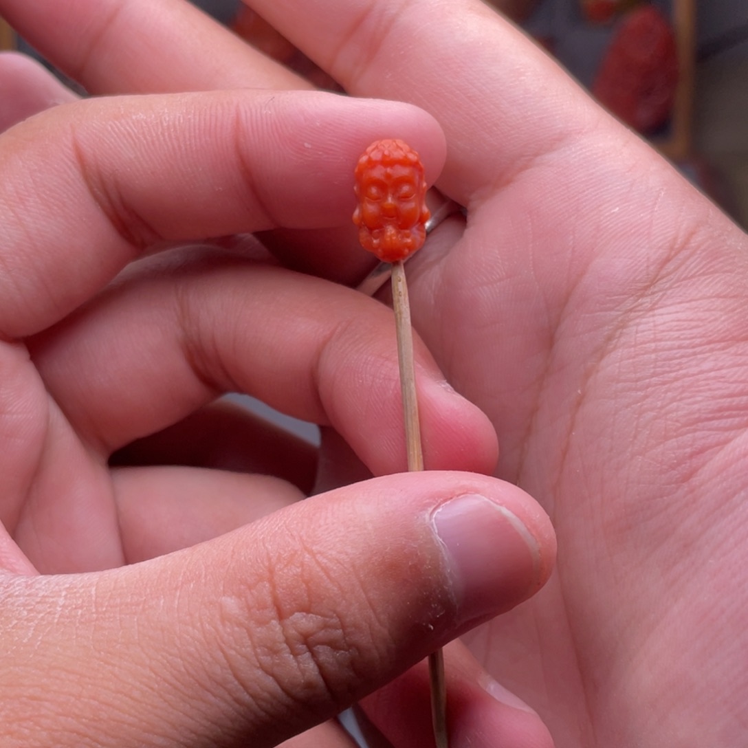 南红玛瑙未镶嵌配饰卡8mm