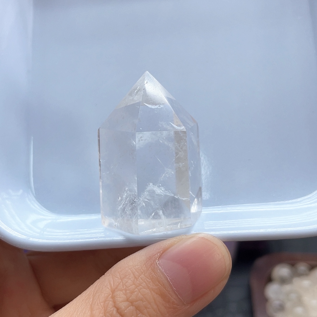 珠宝半成品水晶未镶嵌7白水晶柱无裂