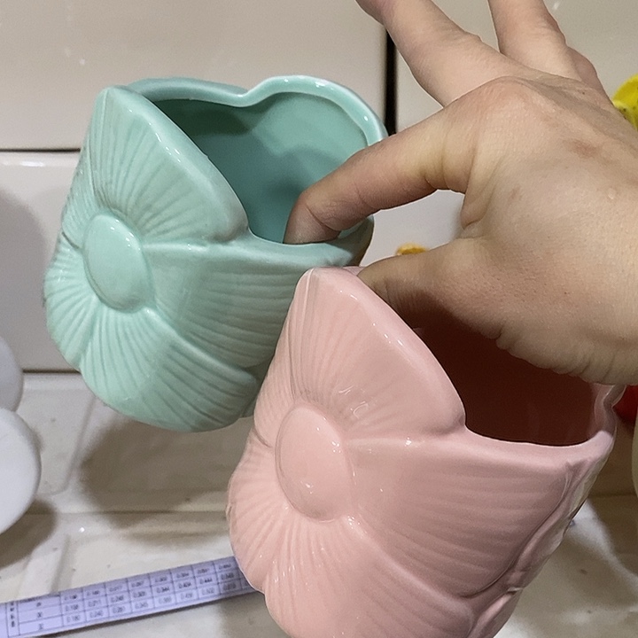 陶盆有孔 瑕疵针孔漏釉介意勿拍外口 8外高9