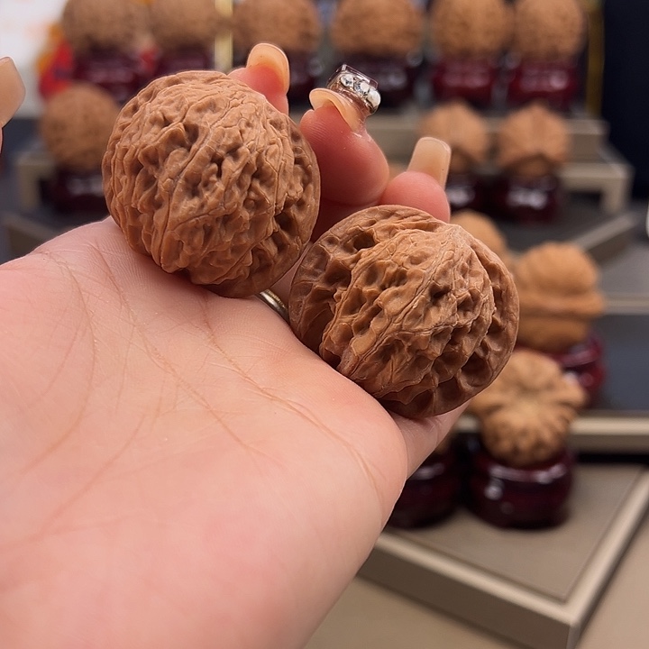 文玩核桃把件40 磨盘x-044