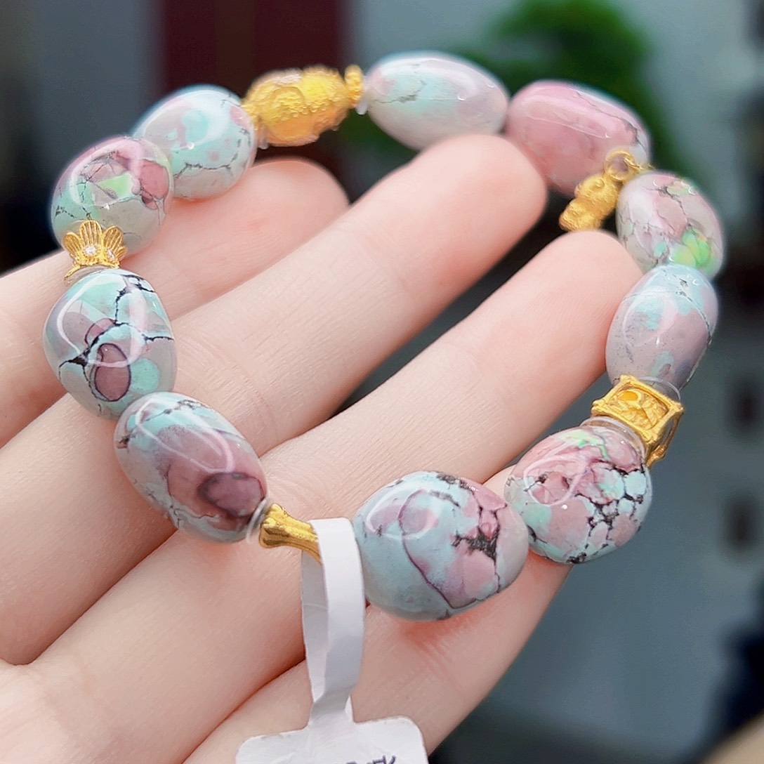 18K金镶嵌绿松石珠宝奇石