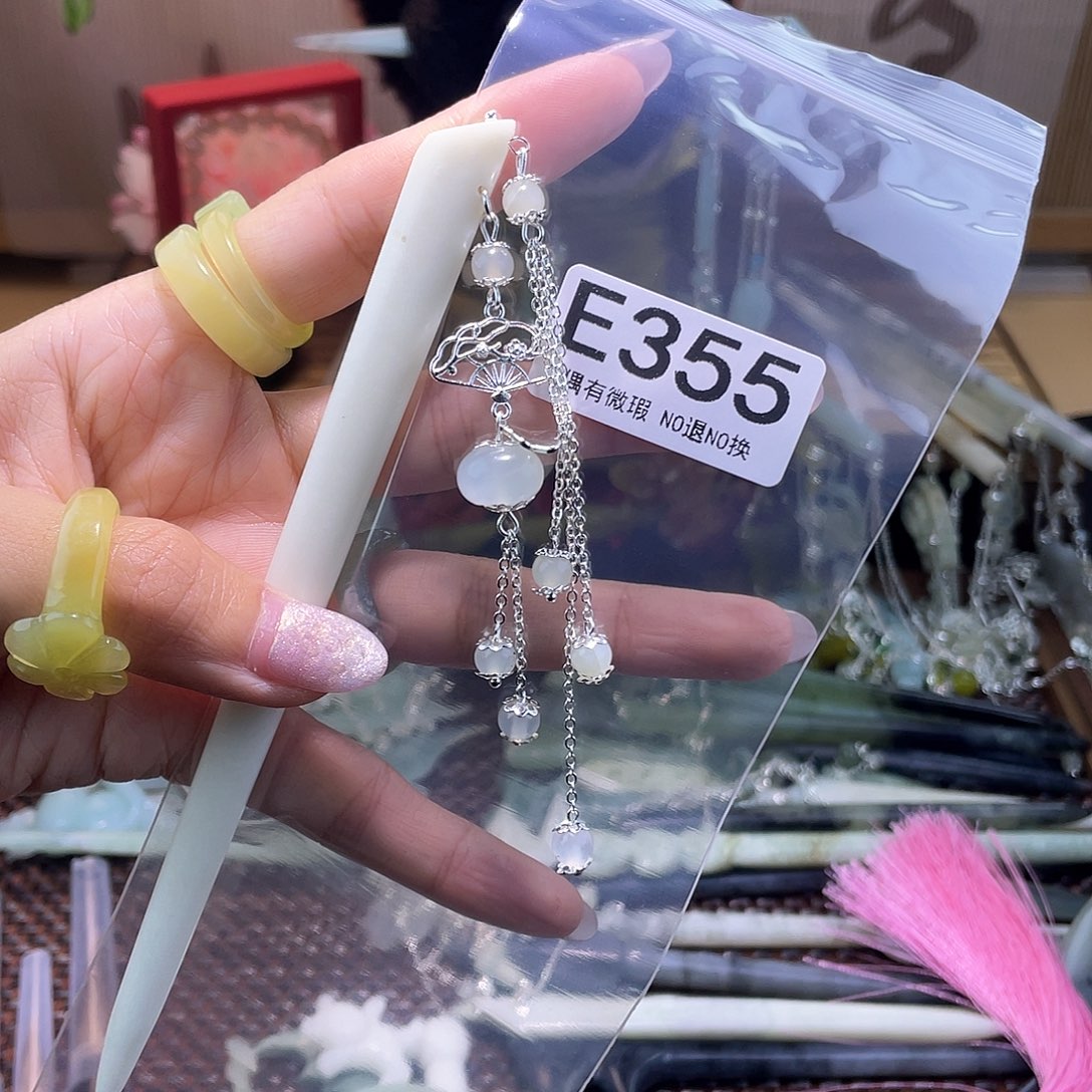 蛇纹石玉发饰银S925镀金镶嵌用****2