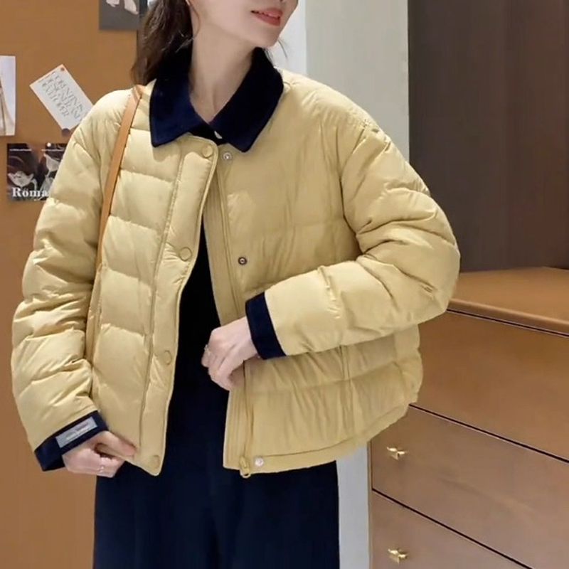 韩系流行好看白鸭绒羽绒服2025冬季高级感时尚保暖短款外套 17581