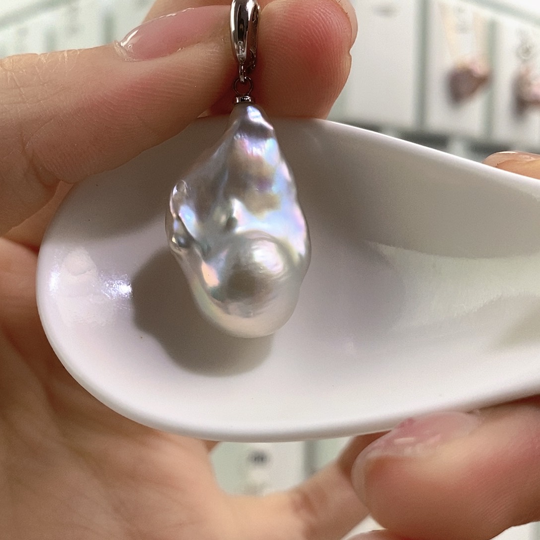 淡水珍珠银S925镶嵌颈饰