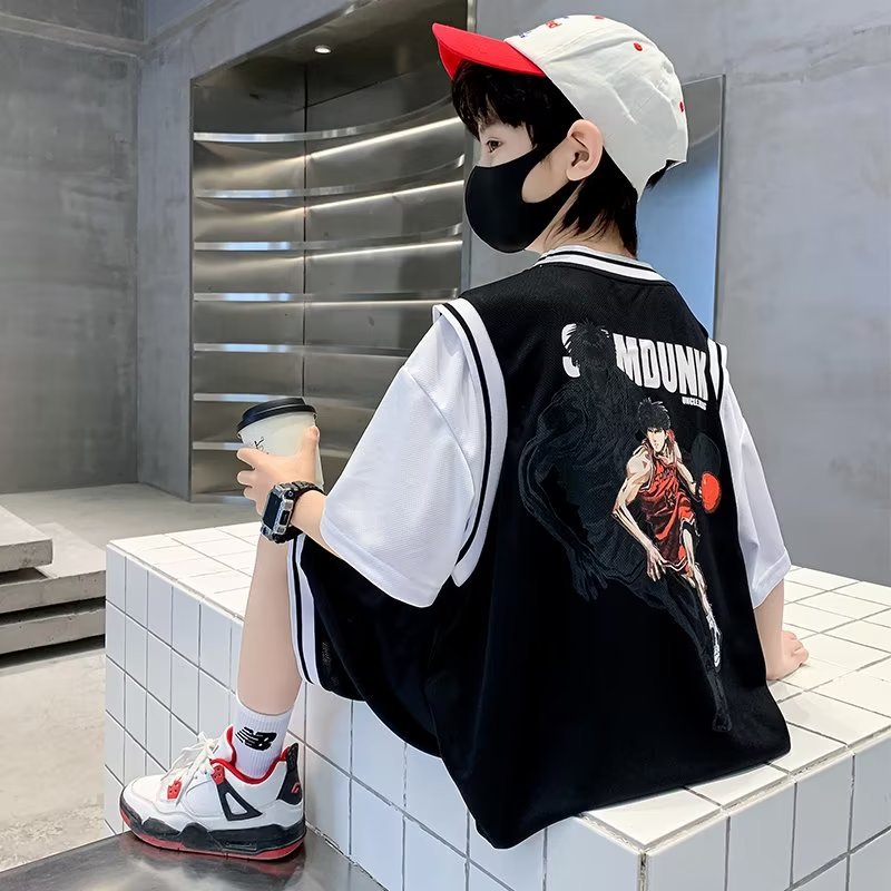 装男童夏装短袖套装2025新款中大童夏季薄款运动夏款篮球服潮