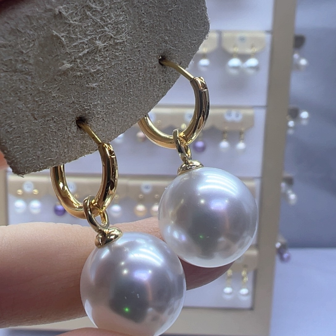 银S925镶嵌淡水珍珠耳饰