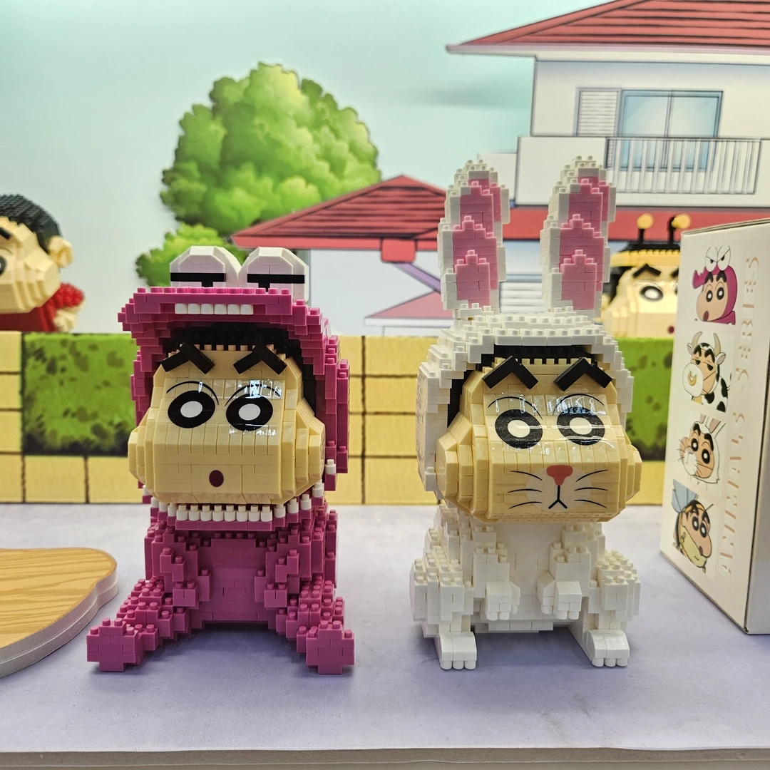 贝乐迪蜡笔小新鳄鱼蜜蜂积木3D拼装动物模型亲子益智玩具礼物