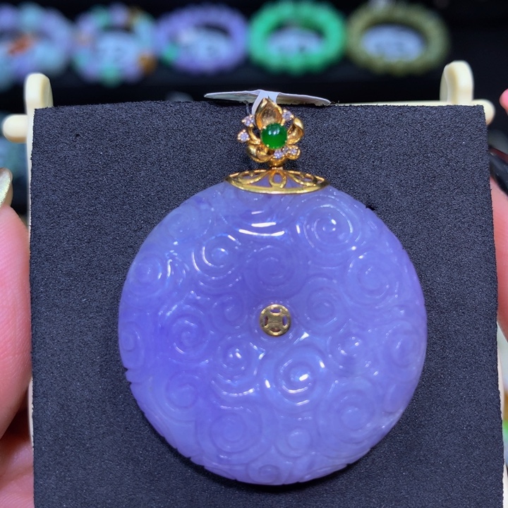 翡翠18K金镶嵌手链翡翠