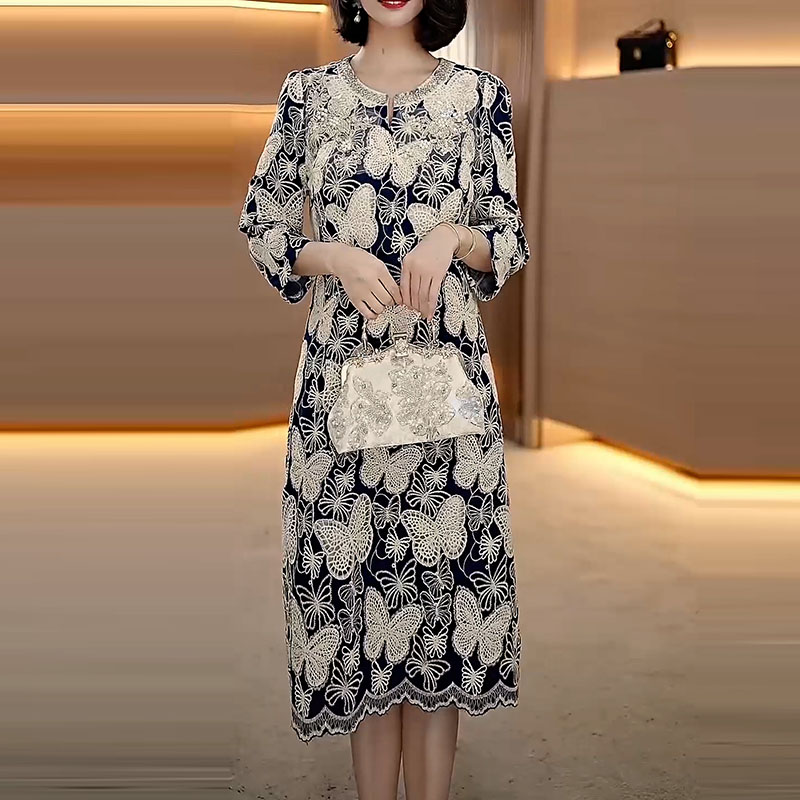 2025秋季新款A3175气质遮肉显瘦大码连衣裙女修身女装连衣裙
