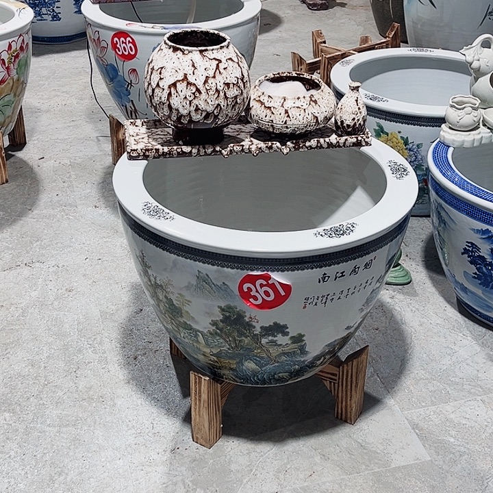 孔***鑫景德镇陶瓷鱼缸艺术直径62厘米好40厘米
