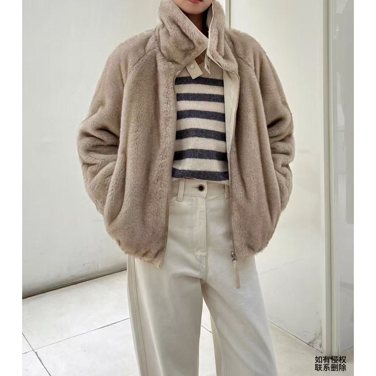 『朱小姐』25新款正反两穿保暖毛绒外套  G643