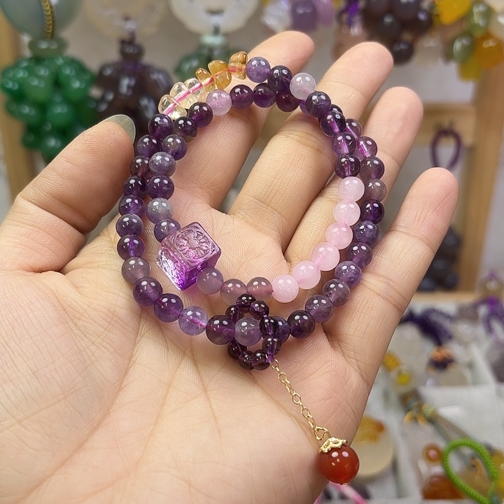 叶**?紫色款手串手工编织