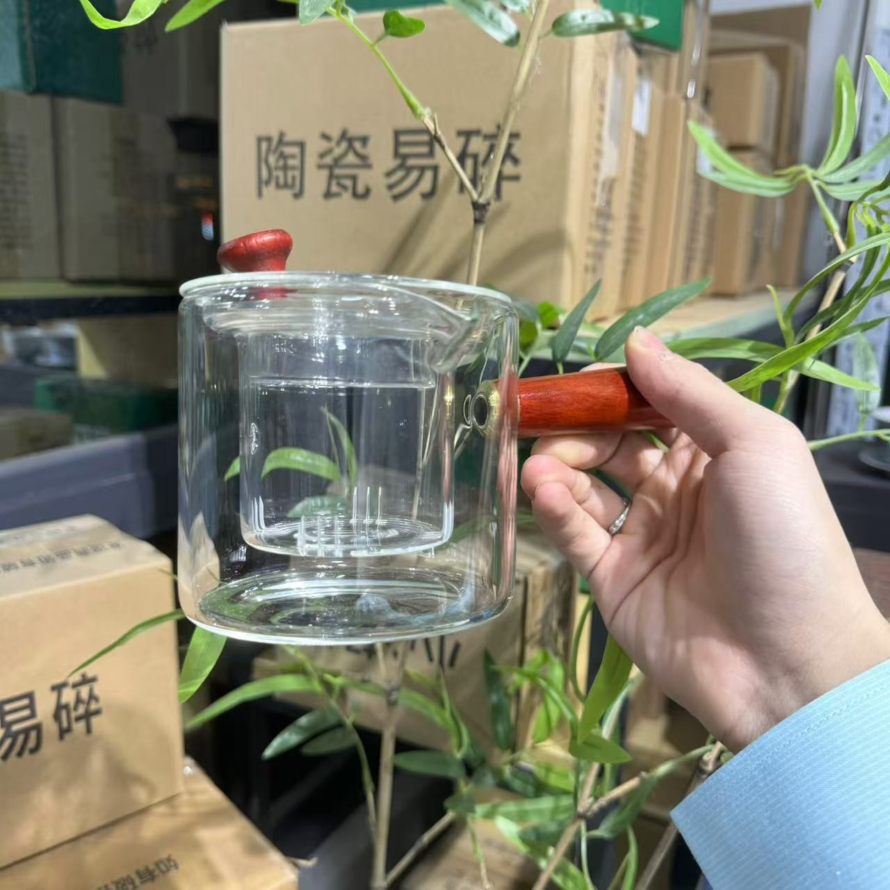 【中国邮政专属链接】高硼硅侧把玻璃煮茶壶 1236