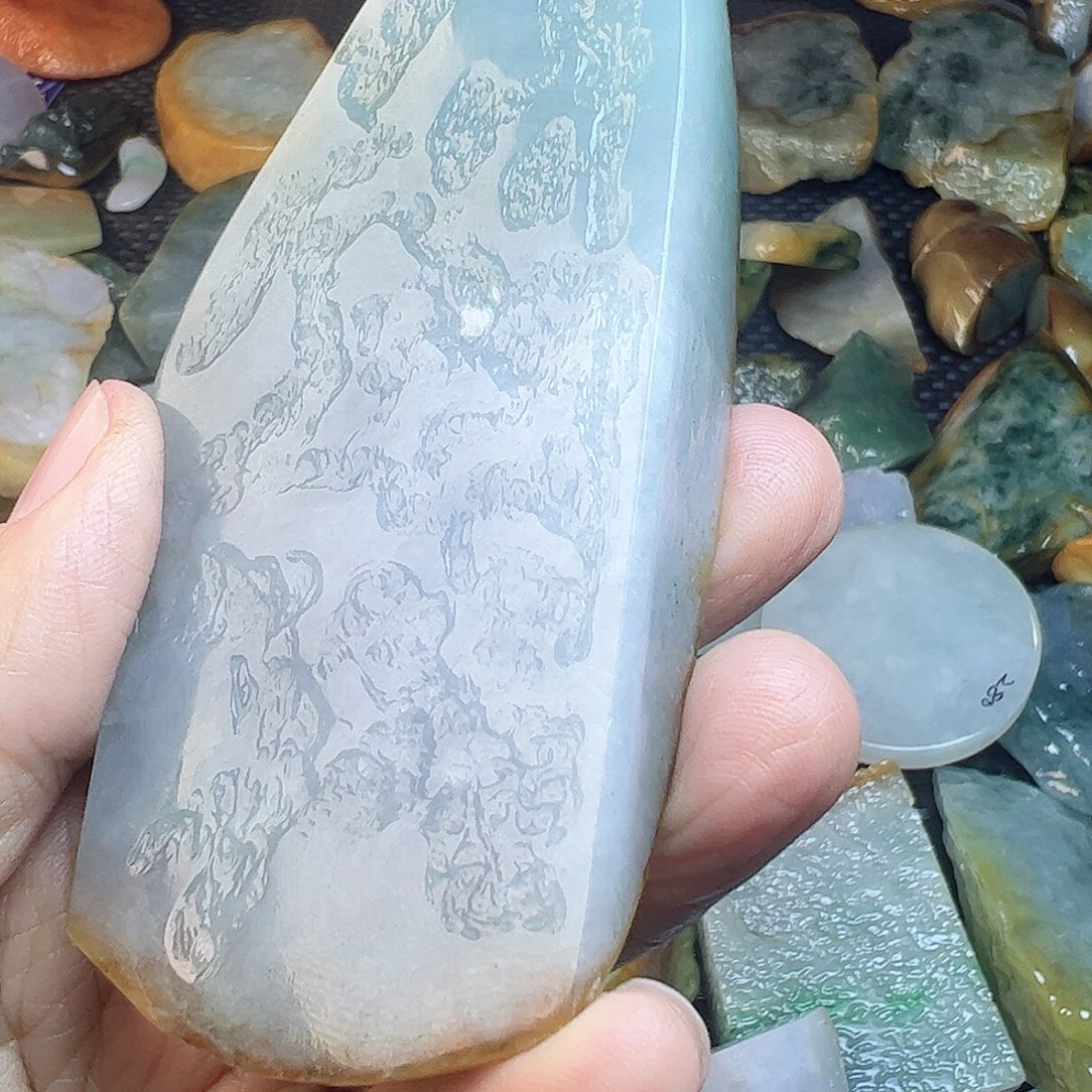 翡翠裸石缅甸翡翠，包工