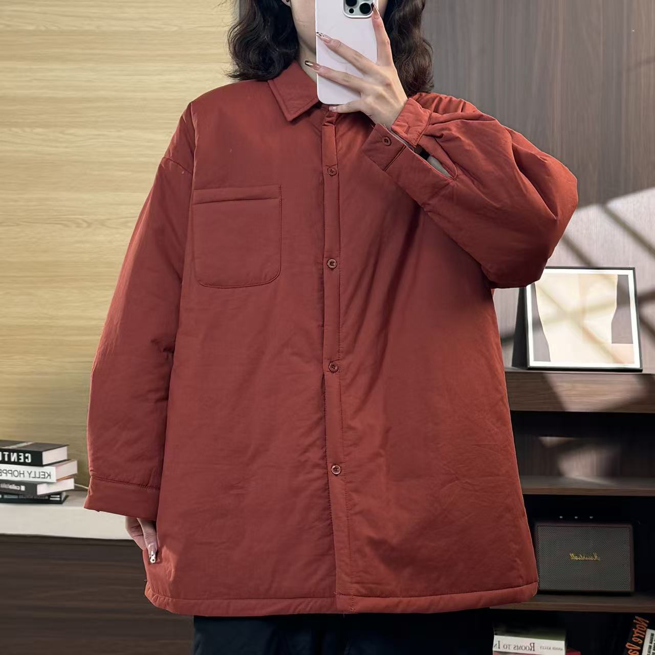 【璐璐家】2025冬宽松休闲夹棉加厚保暖衬衫式棉衣