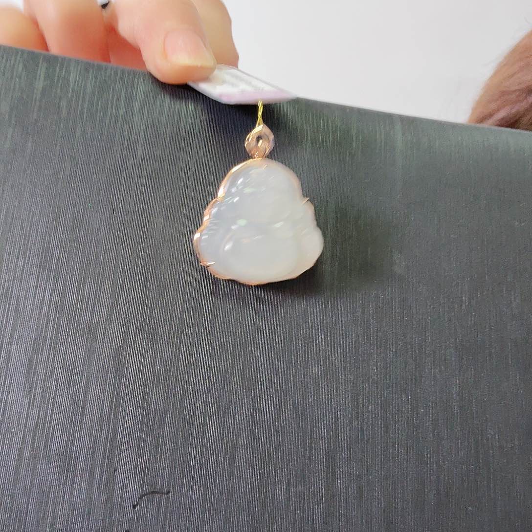 和田玉18K金镶嵌颈饰称**意仓库