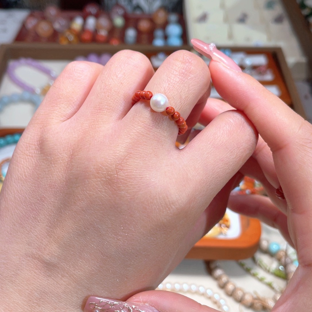 南红玛瑙戒圈未镶嵌