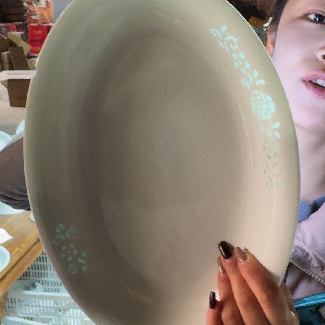 若***见白瓷景德镇陶瓷鱼盘微瑕1个