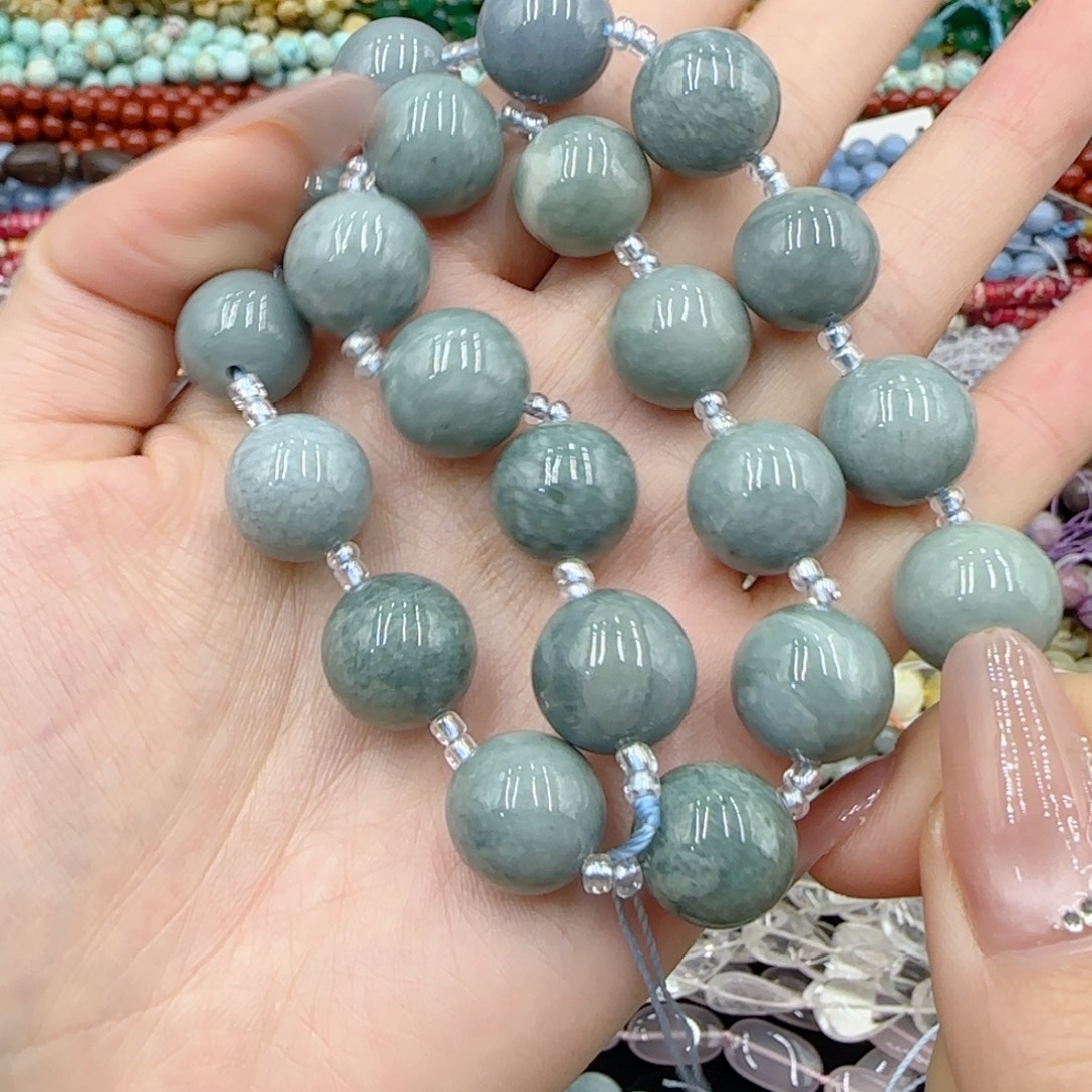 玛瑙/玉髓未镶嵌珠宝半成品蓝水翡翠一条卡14