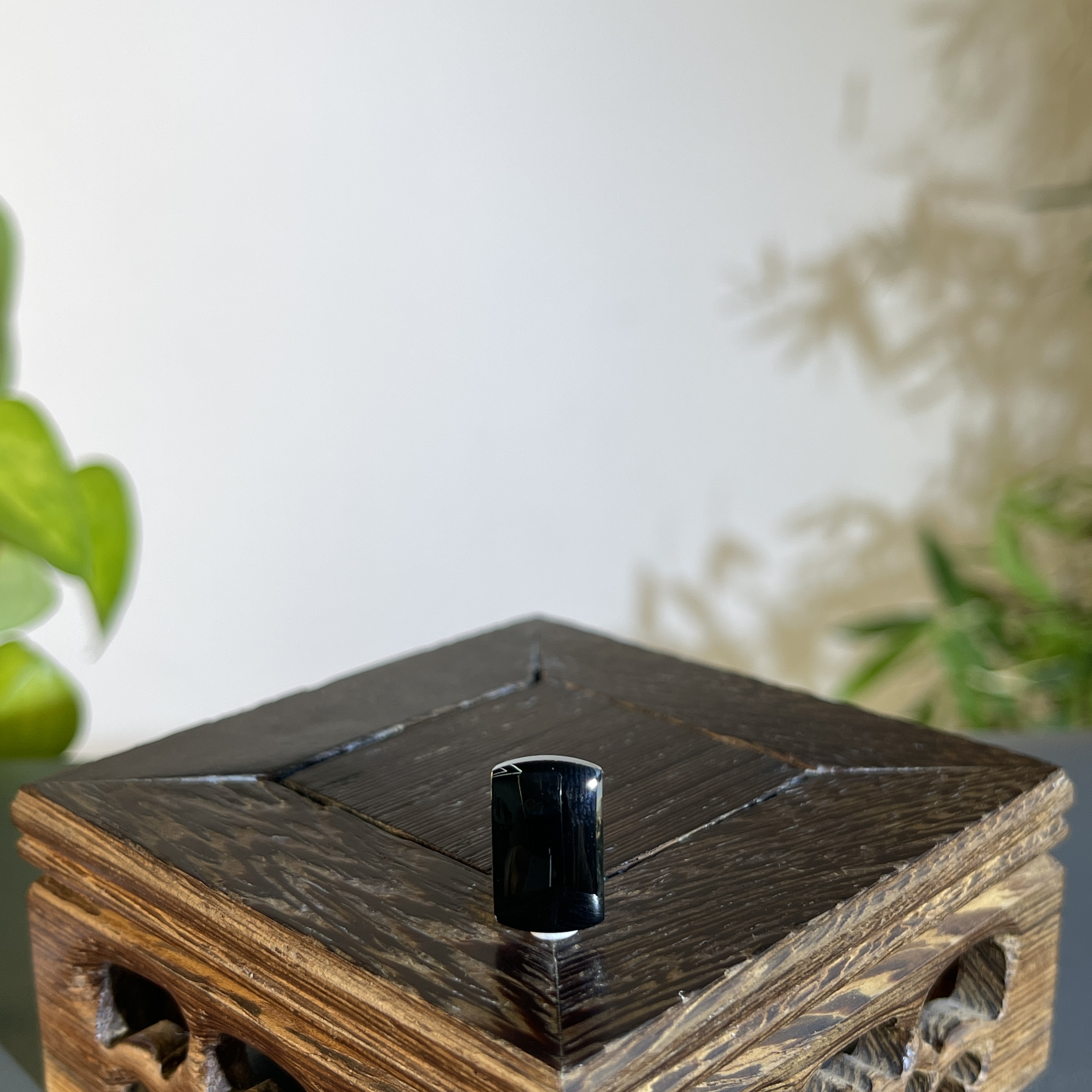 JTW17-132 天然黑色A货翡翠 黑-马鞍戒面