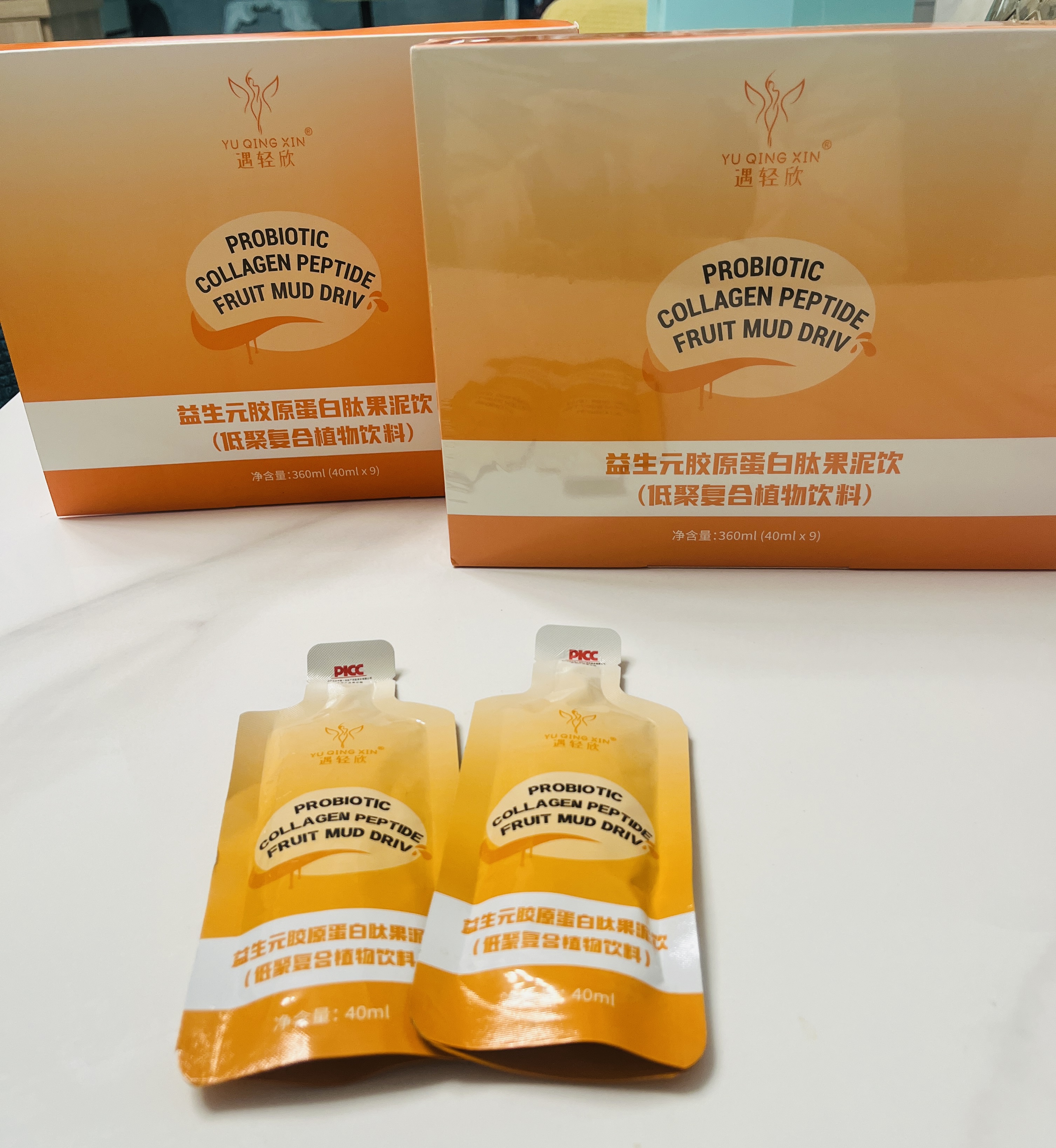 益生元胶原蛋白肽果泥饮 40ml袋9包