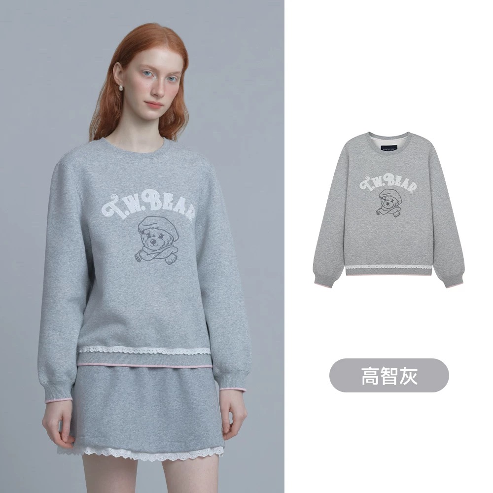 Teenie Weenie小熊女装2025冬新款TTMA254CC3A娃娃领可拆卸卫衣
