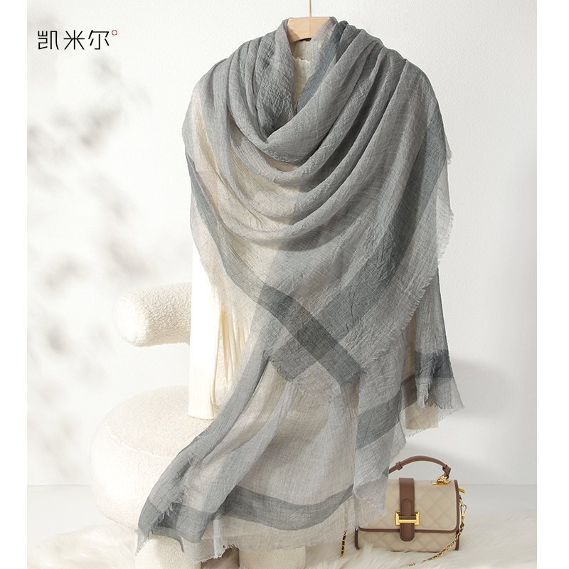 【凯米尔】YRW4036水溶羊毛褶皱披肩