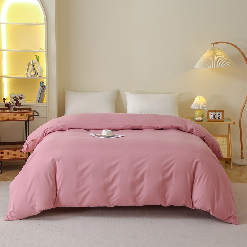 100%棉A类全棉水洗加厚单被套纯棉保暖纯色斜纹棉被罩