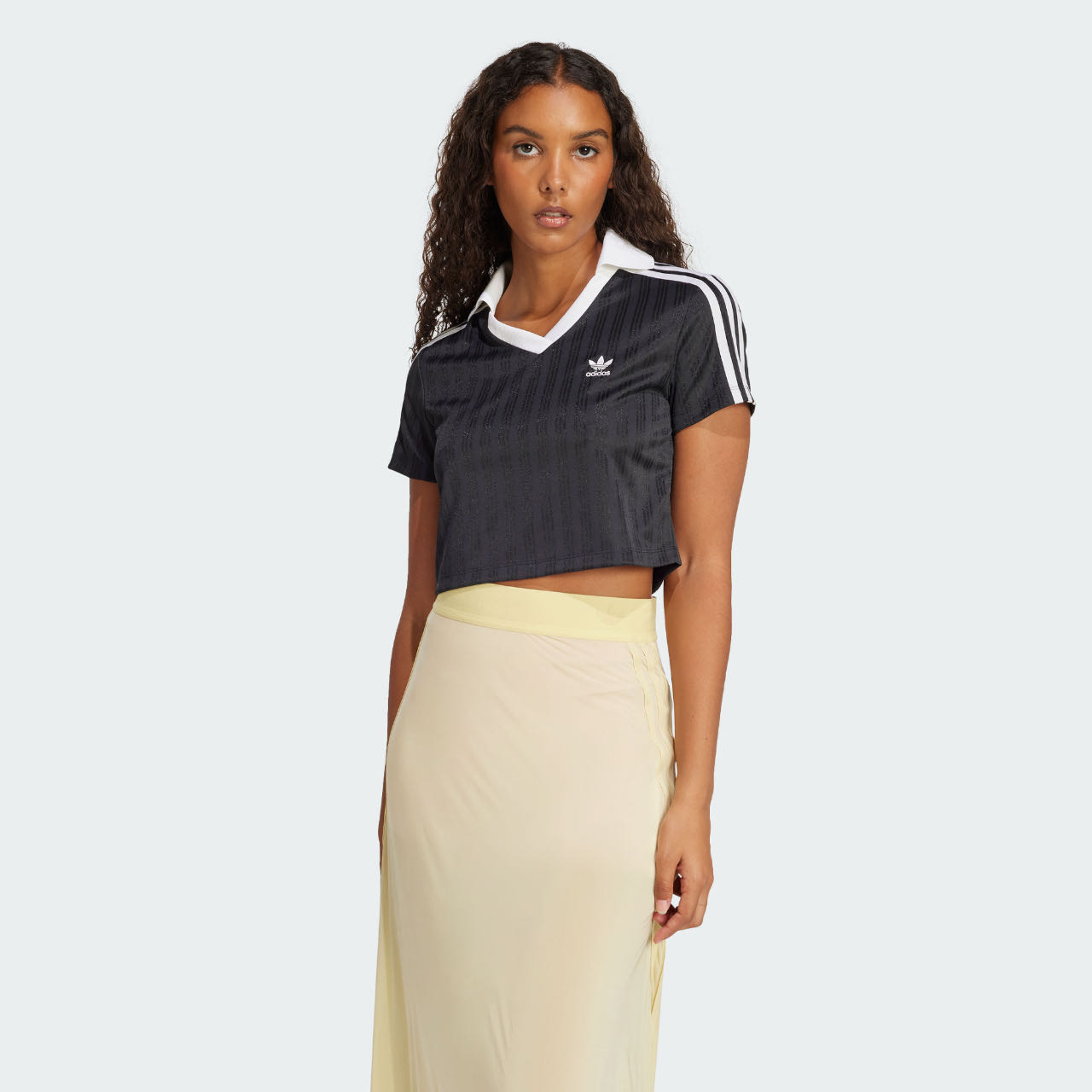 adidas/阿迪达斯三叶刺绣logo翻领球衣风短款短袖JD2606 JD2608