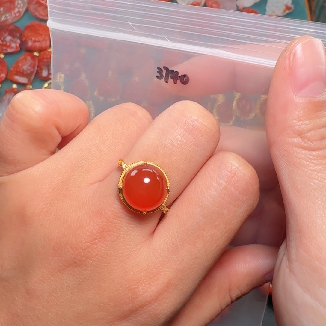 南红玛瑙南红银S925镶嵌