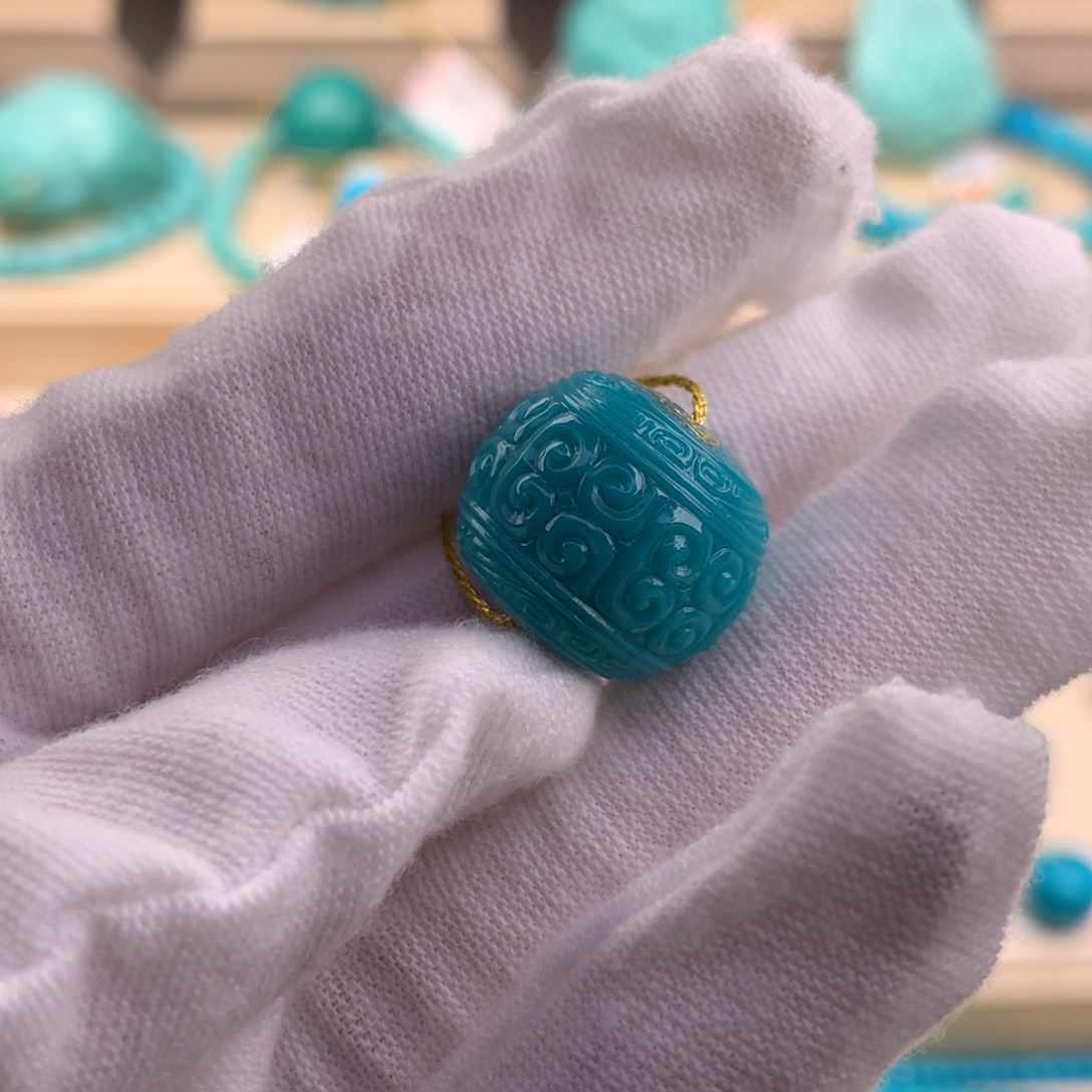 绿松石珠宝奇石未镶嵌16.8*14.7mm