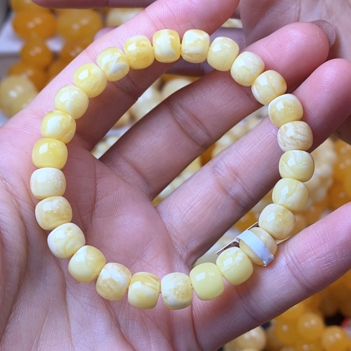 琥珀未镶嵌手链天然无优化琥珀蜜蜡