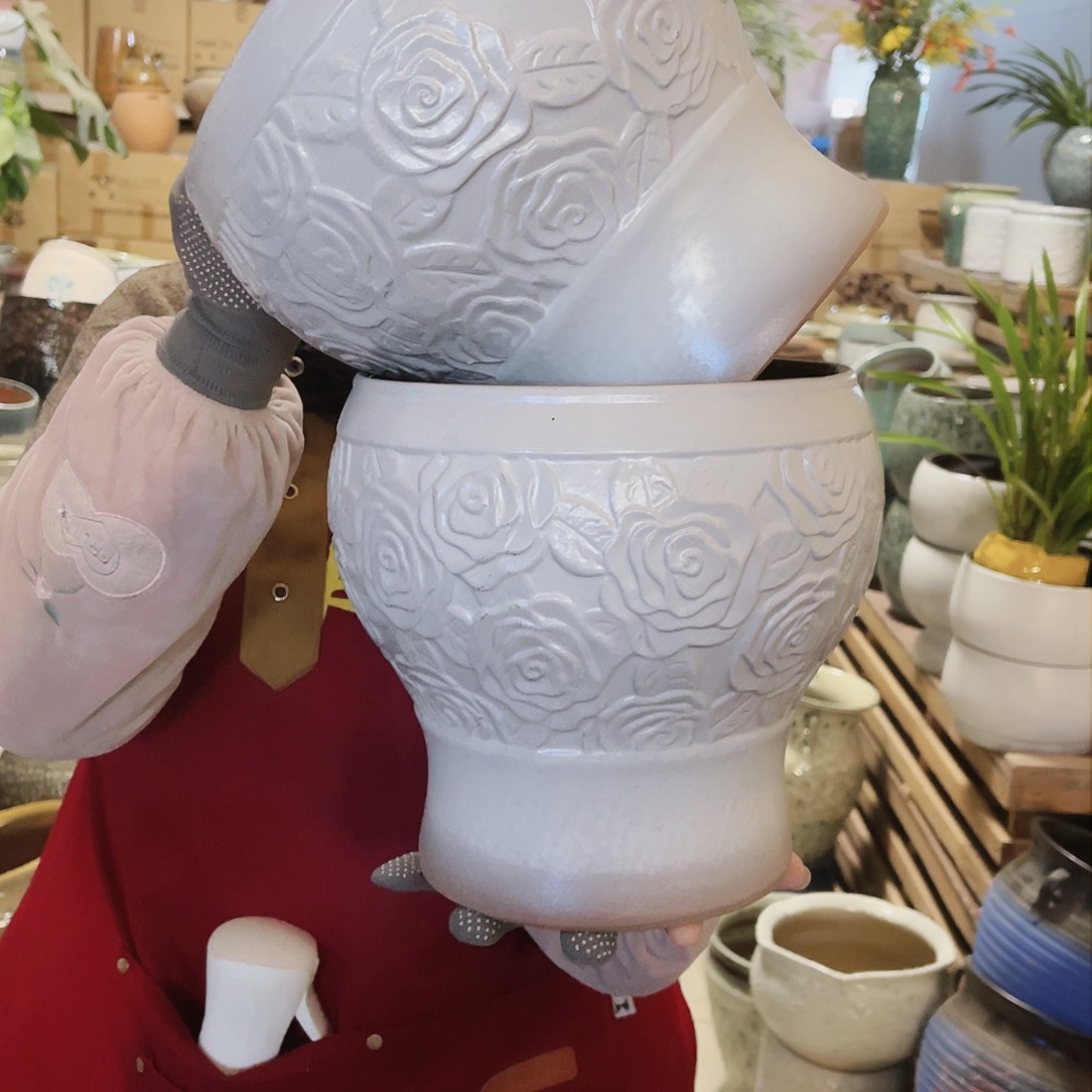 紫砂花盆高度21口径20