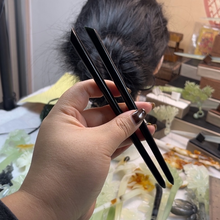 蛇纹石玉合金发饰