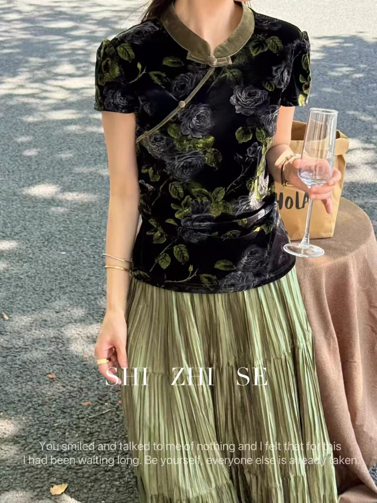 新中式国风盘扣打底衫6200