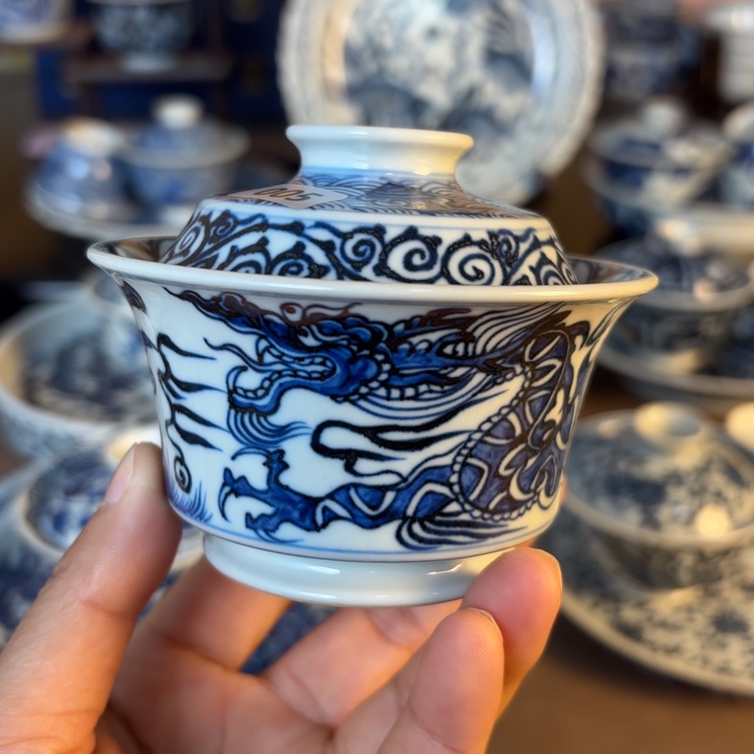 景德镇手工手绘茶具100cc盖碗