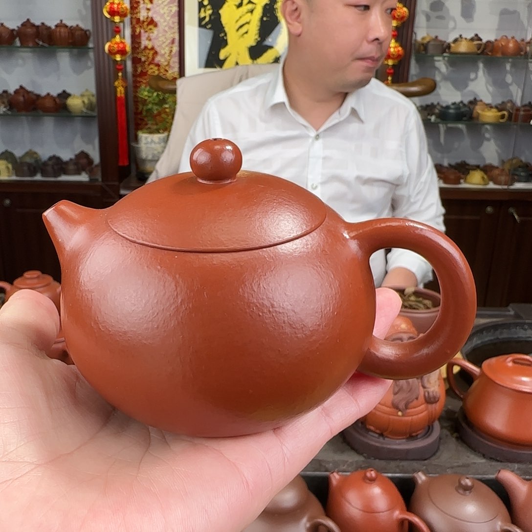 紫砂茶壶西施朱泥180
